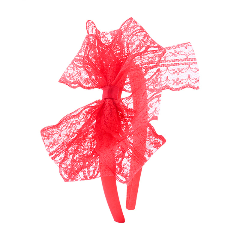 80's Kanten Hoofdband Kostuum Accessoires Voor Jaren 80 Themafeest, Zonder Hoofdpijn Neon Kanten Strik Hoofdband: Roze