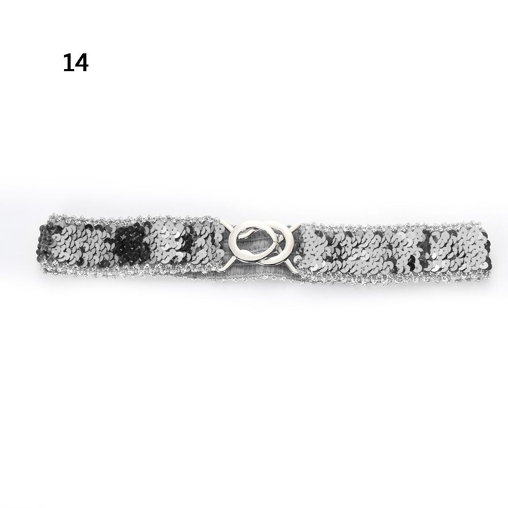 Guld bælte stretch mave bred linning wrap spænde korset kostume billigste desinger kvinder dame elastisk pailletter: 14
