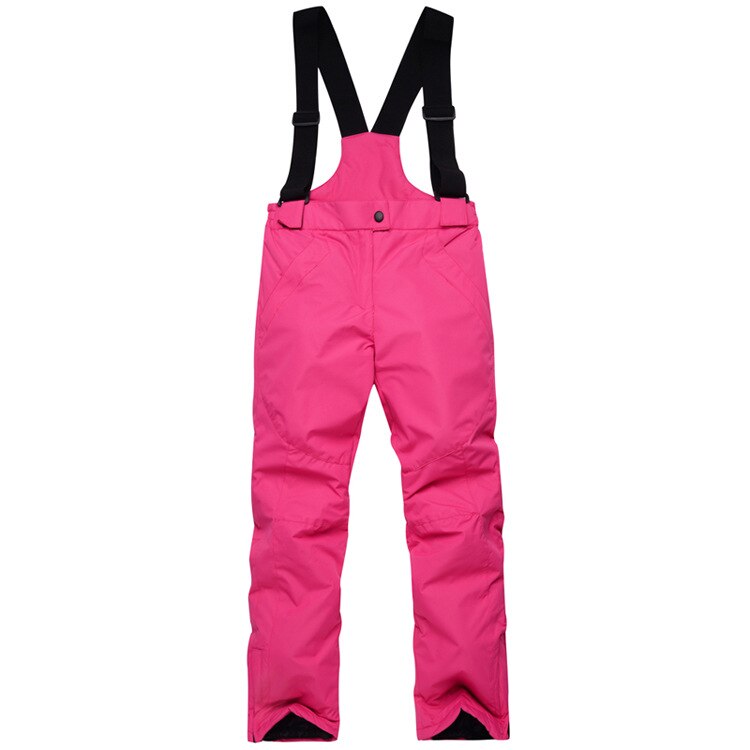 Children Snow Skiing Pants Outdoor Kids Snowboarding Trousers Windproof Thermal Winter Ski Suspender Pant For Girls and Boys: Rose / XXL