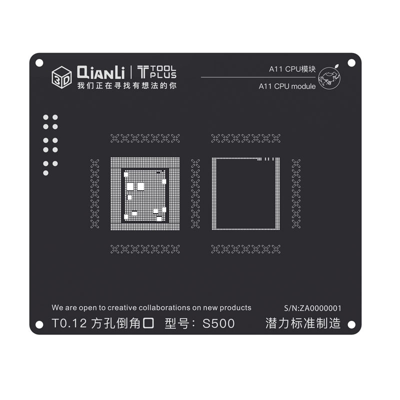 Qianli 3D A12/A11/A10/A9/A8/A7 CPU BGA Reballing Stencil Solder Tin for iphone 5s/6/6plus/6s/6splus/7/7P/8/8 plus/x/xs/xs max/XR