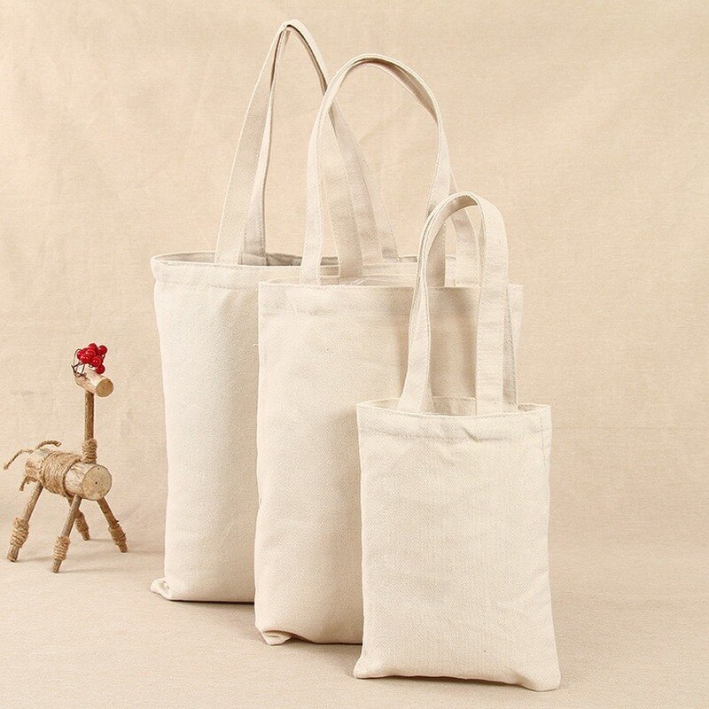 Shopping Bags Women Eco Reusable Canvas Small Large Capacity Supermarket Tote Grocery Storage Shoulder Bag