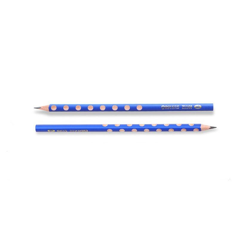 Lápiz corrector de postura con agujeros triangulares, 12 Uds., para escuela, oficina, papelería (azul)