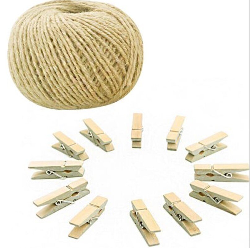 100Pcs Mini DIY Wooden Clothes Photo Paper Pegs Clothespin Cards Craft Clips Decoration