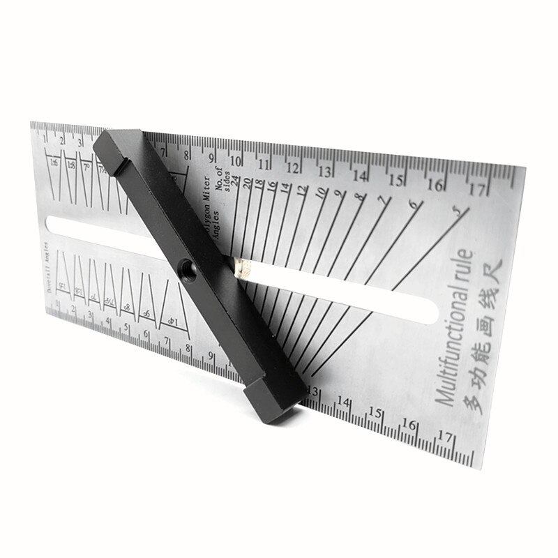 Polygon Bevel Angles Marking T-Ruler Woodworking Scribe Miter Angle Ruler Stainless Steel Dovetail Marking Jig Marking Gauge