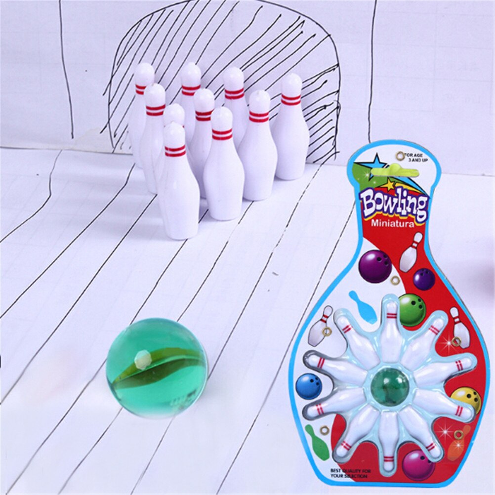 1Set 12.5cm x 21.5cm Creatieve kinderen Mini Flipperkast Bowling Set Nursery Kinderen Indoor Sport Speelgoed ABS plastic Bowling Bal