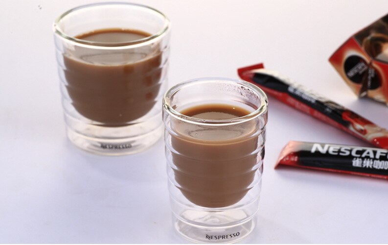 Nespresso Caneca hand blown double wall whey protein canecas Nespresso coffee mug espresso coffee cup thermal glass