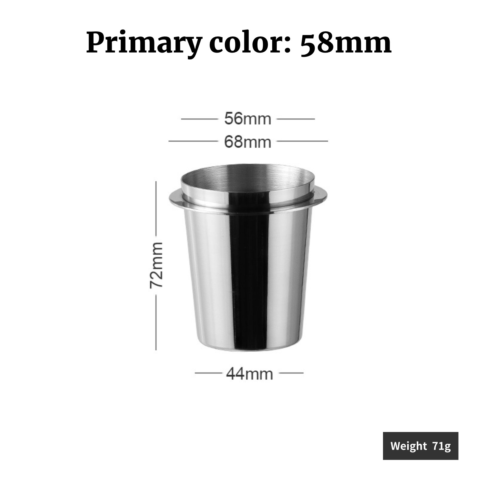 Coffee Dosing Cup Sniffing Mug for Espresso Machine Wear Resistant Stainless Steel Coffee Dosing Cup 58/53/51mm: Blue