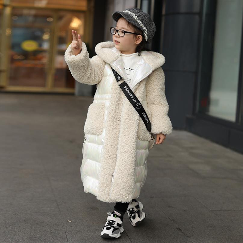 3-16T Plus size Kinderen faux bontjas lam bont gesplitst meisjes dikker warme overjas parka modis kids oversize jassen Y2426