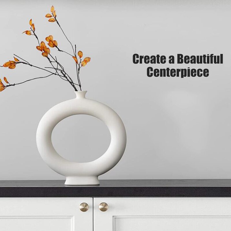 Ceramics Vase Home Decor Flower Vase Modern Geometric Abstraction Decorative Vases Room Decor Flower Pot Wedding Decoration