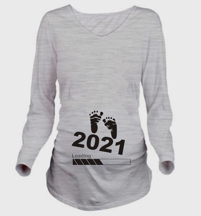 1 teile/los Frauen essen Gedruckt Schwangere T Shirt Mädchen Mutterschaft Kurzarm Schwangerschaft sommer top: 2 / XXL