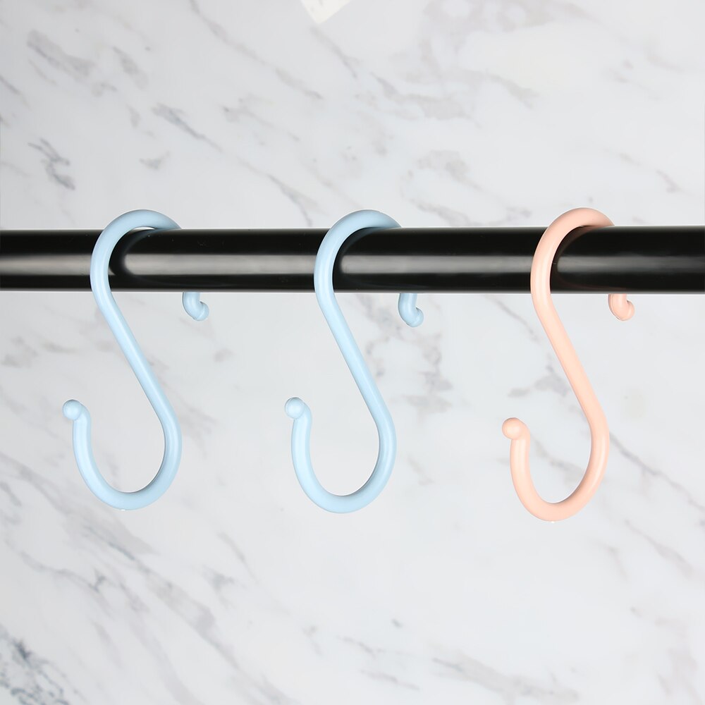 4 stuks/set duurzame gratis ponsbare s-vormige haakhangerhaken abs dubbelzijdige ronde multifunctionele zware clips huishoudelijk gereedschap