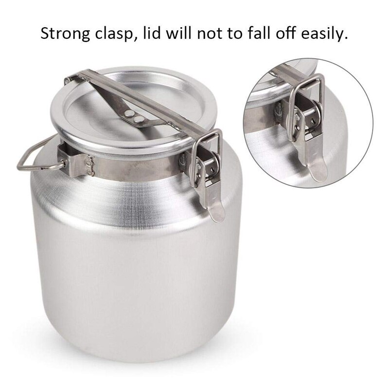 5 liters mælketank i aluminiumlegering, mælketank i aluminiumlegering med forseglet låg kan transportere mælkefermenteringstønder