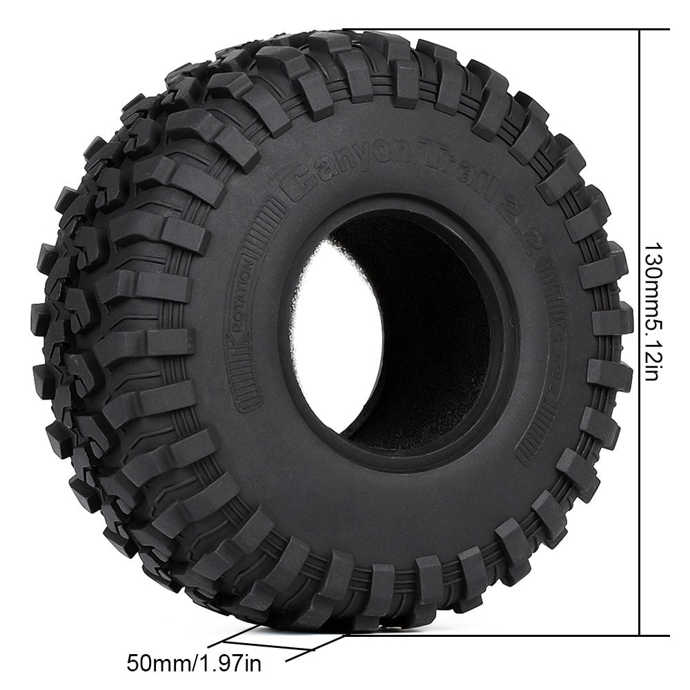 Housse De Pneu Pour Voiture RC Crawler 1/10 - Compatible Axial SCX10, Dimensions ~120x120x20mm, En Caoutchouc Noir