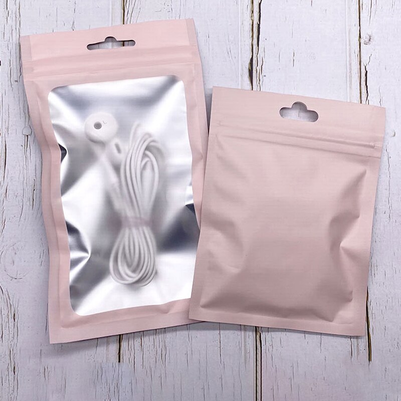 100 Stks/pak Matte Zip Lock Plastic Zak Aluminium Folie Hersluitbare Kleine Rits Water Hologram 13*25Cm Pouch Proof zakjes Voedsel