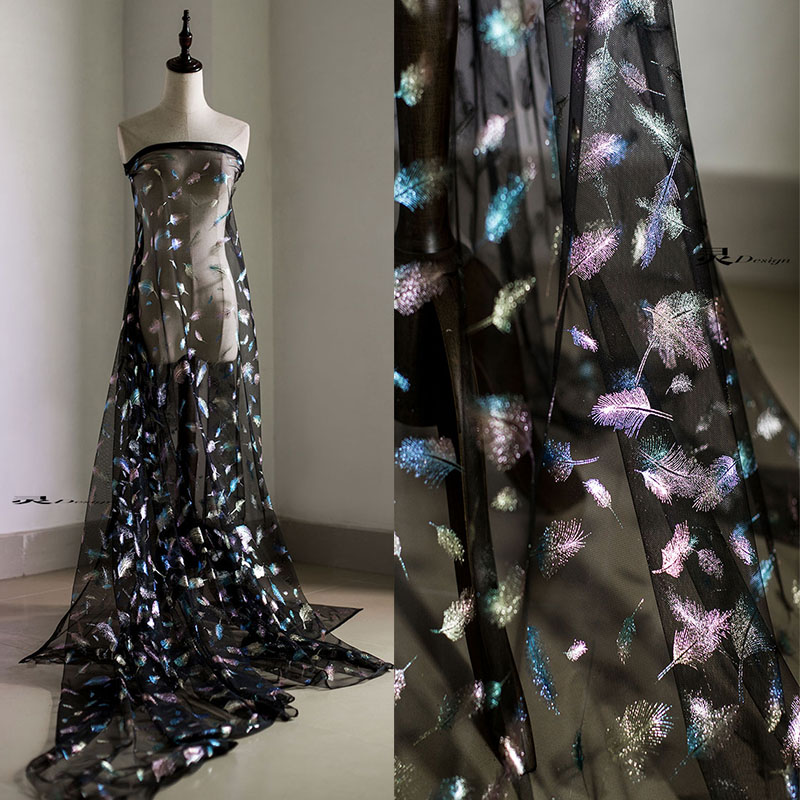50cm*150cm pehmeä väri höyhen kultaus kangas mekko suorituskyky vaatetus lava koristelu mesh tee itse kangasta