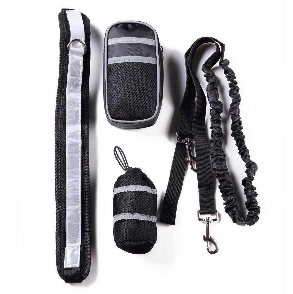Handsfree Pet Hond Kat Running Jogging Gewatteerde Taille Riem Reflecterende Strip Elastische Leash Perfecte Walking Training Hondenriem Set