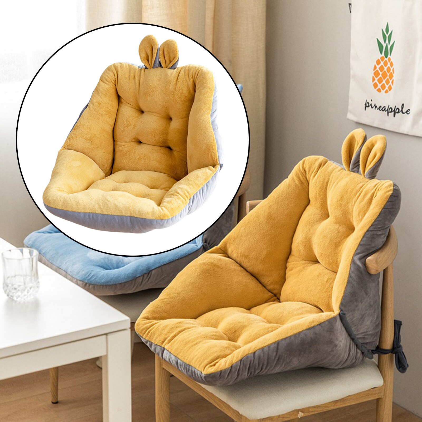 Armrest Egg Chair Seat Cushion Swing Rocking Chair Cushion Pad High Back Seat: Yellow