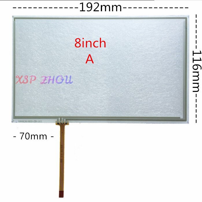 Il trasporto libero 6.2 "7" 8 "pollici per auto navigazione dell'automobile DVD GPS di tocco di resistenza dello schermo 165*100 155*88 192*116: 8 inch  A