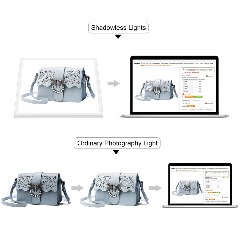 LED schaduwloze Witte achtergrond licht 58cm 38CM studio Dimbare licht fotografie lamp bodem schieten voor photobox CD50 T10