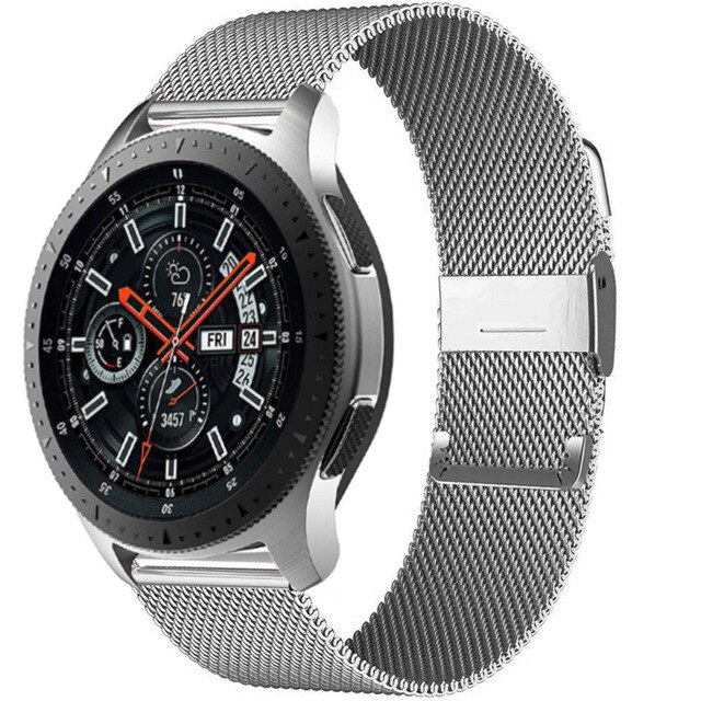 Milanese Band Voor Sumsang Galaxy Horloge 3 Galaxy Horloge Actieve 2 40/44Mm Metaal Rvs 20Mm 22Mm Riem Voor Huawei Horloge: Silver / 20mm