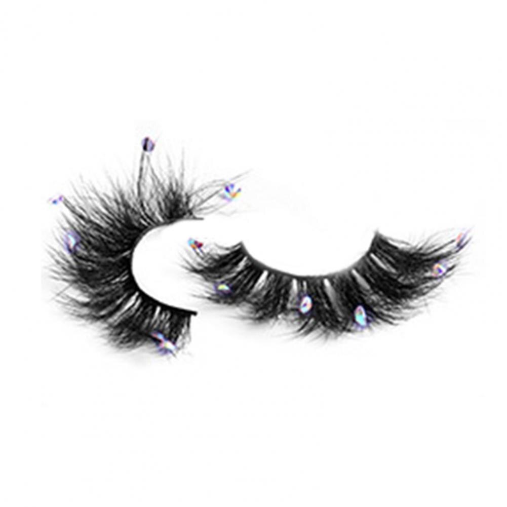 Echo-beauty 3D Mink False Eyelashes Extending Rhinestone Long Wispy Natural False Lashes Mixed Color for Female Daily Make-up: 3