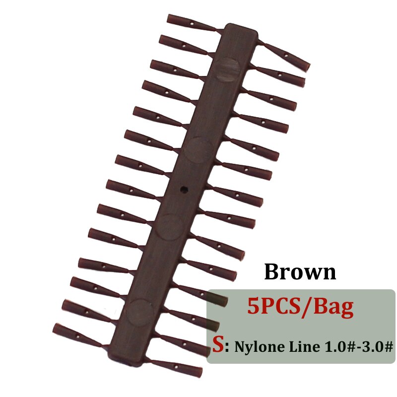 5Set = 140 Stuks Karpervissen Accessoires Quick Stopt Aas Stoppers Haar Rigs Pop Up Boilies Pellet Stoper Karper vissen Methode Feeder: 5PCS-Brown-S