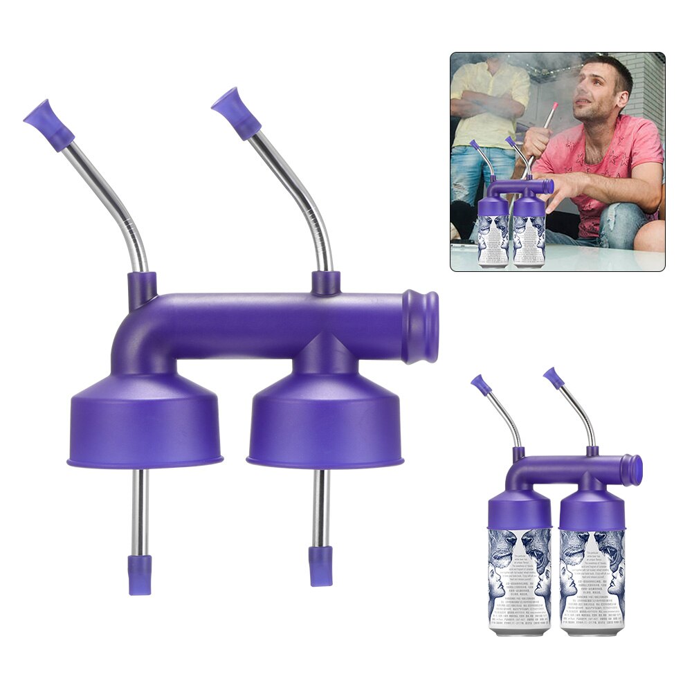 Double Beer Bottle Can Funnel Beer Drinks Straws With Brush Fun Home Club Party Beer Drinking Bottle Funnel Bar Accessories