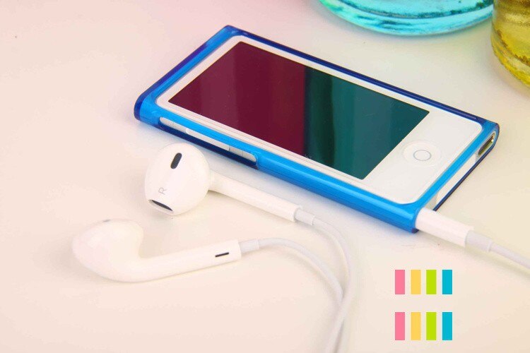 Case Voor Ipod Nano 7 Cover Candy Kleur Soft Tpu Siliconen Case Voor Apple Ipod Nano 7 7th Generatie Case: Blauw