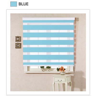 Ganze fenster schatten rollos Zebra jalousien regenbogen jalousien kundengebundene größe: Blau Farbe