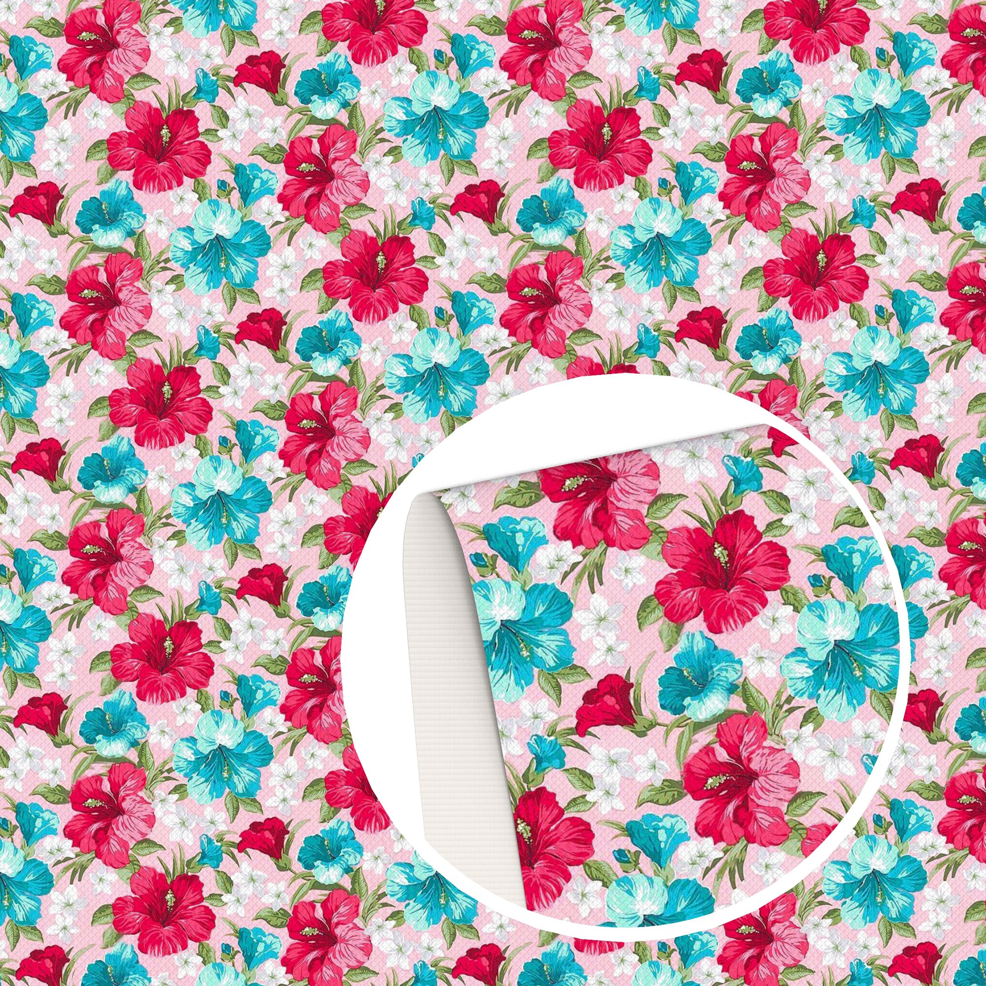 Gladde Textuur Faux Kunstleer Vel Bloemenprint Synthetisch Leer Stof Voor Bow Ambachten Diy Handgemaakte Materiaal, 1Yc20883: 1132068028 / Half Yard 50 X120cm