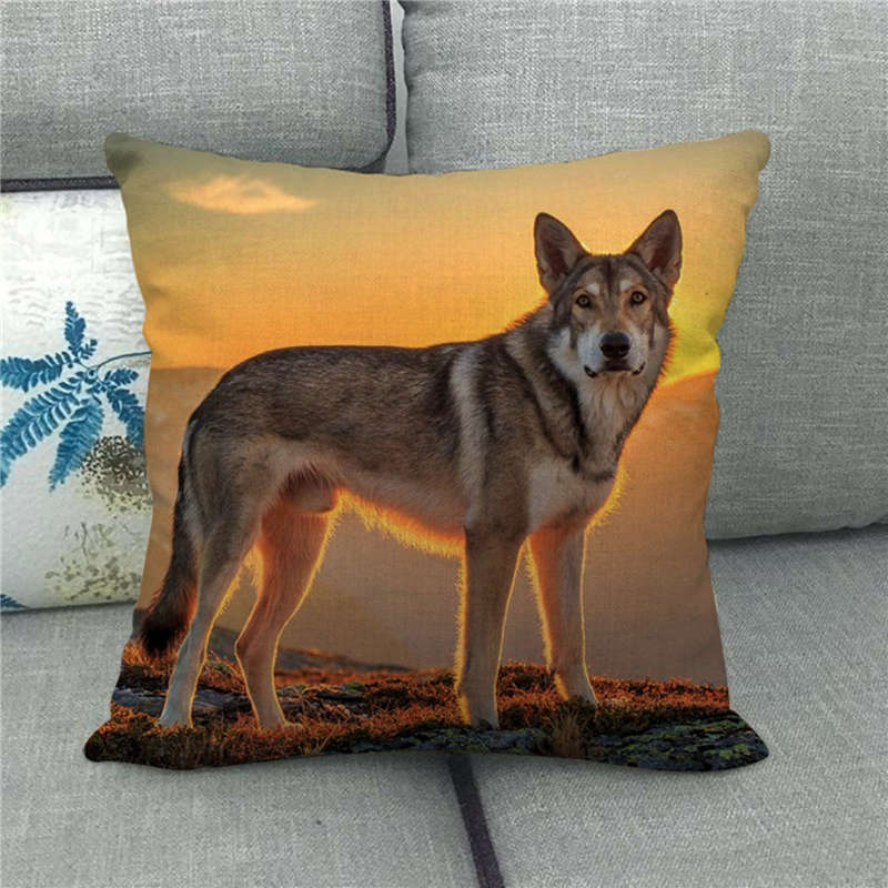 Poszewki na poduszki okrutna bestia wilk poduszka w kształcie zwierzęcia pokrywa 45x45cm dekoracja salonu domu pościel/bawełna poszewka na poduszkę Decor: 18
