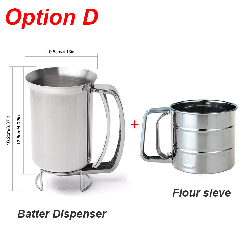 Dispensador de masa para panqueques, herramienta de cocina para hornear pasteles, cupcakes, Donut, Waffle del fabricante, máquina para rosquillas: Option-D
