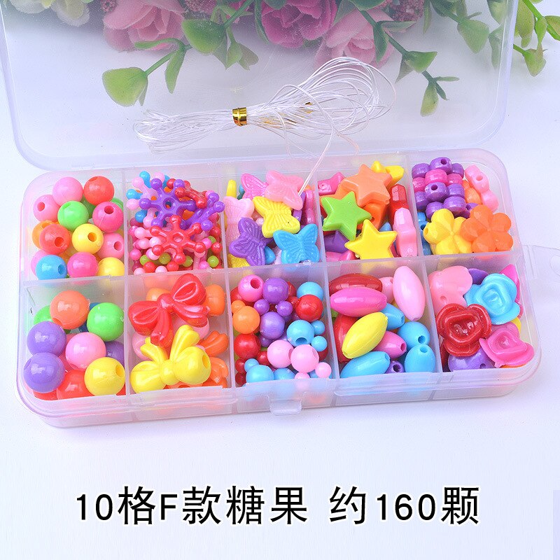 DIY Handmade Beaded Toy with Accessory Set Children 10 Grid Girl Jewelry Making Toys Educational Toys Children: B