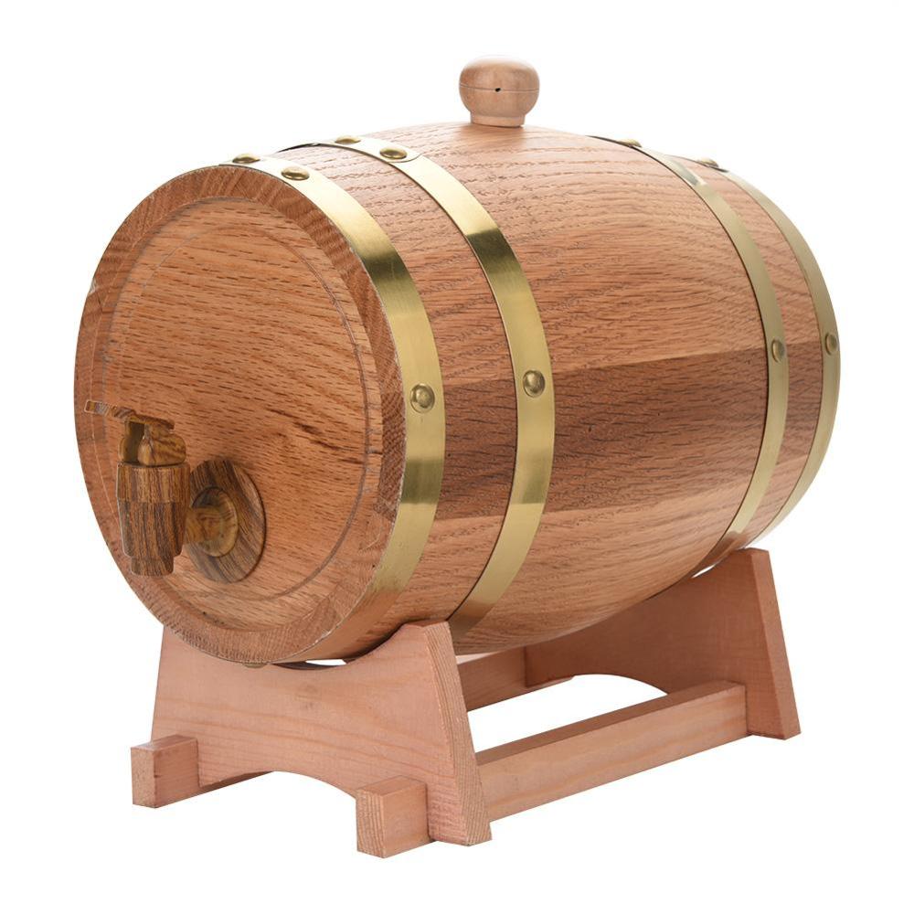Barril de roble de 1,5l/3L para cerveza, barril de vino para whisky, ron, Puerto decorativo, barril de roble de exhibición para restaurante y Hotel