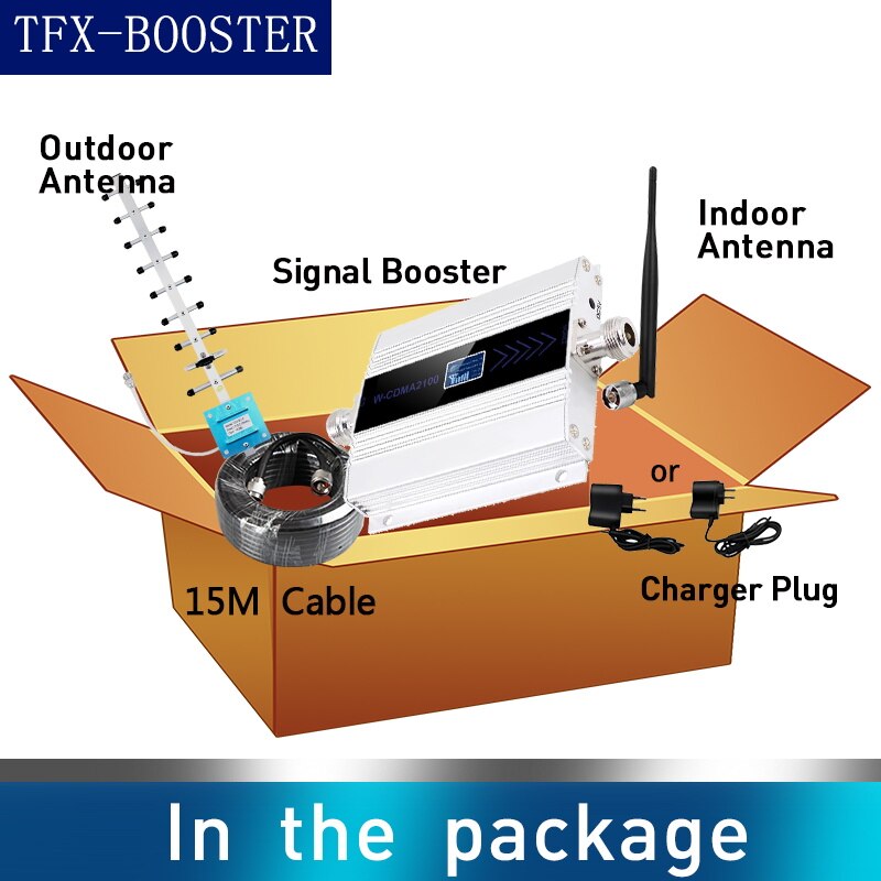 AMPLIFICADOR DE señal móvil WCDMA 3G, repetidor de 2100MHz, banda 1 LCD, amplificador de teléfono móvil, Ripetitore,