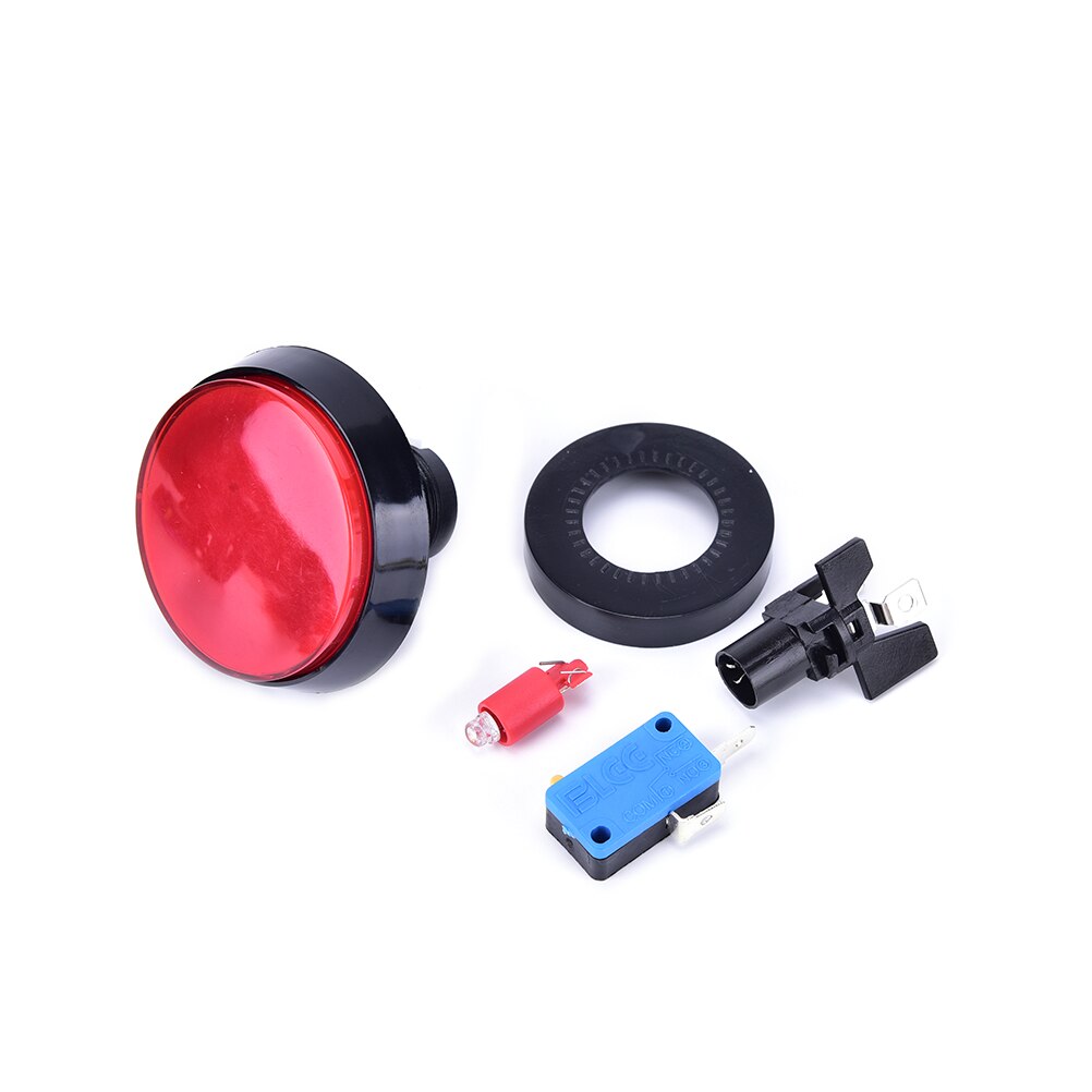 1 Stuks Arcade Knop 60Mm Led Licht Lamp Grote Ronde Arcade Video Game Player Drukknop 5 kleuren: Rood