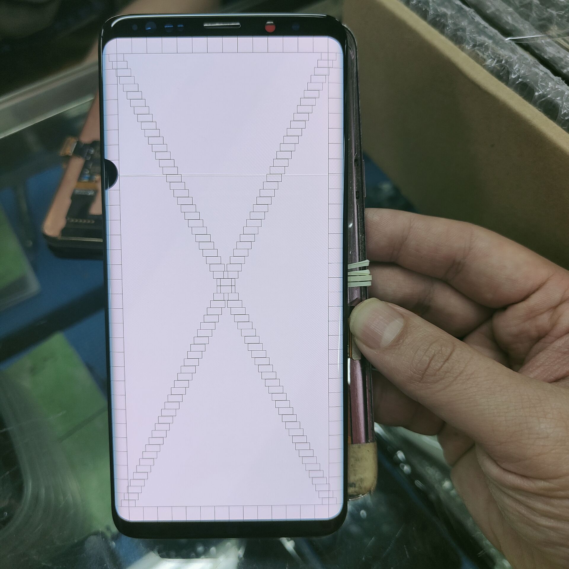 Big dot big burn big line ha una linea AMOLED Test per Samsung Galaxy S9 G960 S9 + G965F G965W Touch Screen Digitizer Display LCD