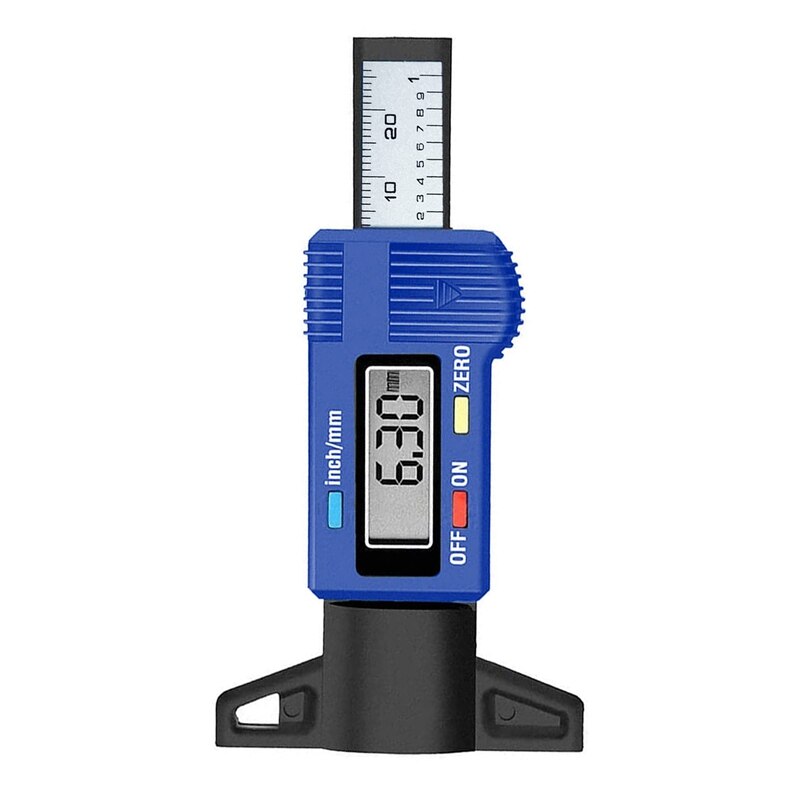 Tire Tread Depth Gauge Tire Tread Gauge Auto Tread Gauge Digital Depth Gauge LCD Display 0-25.4 Mm For Cars, Trucks