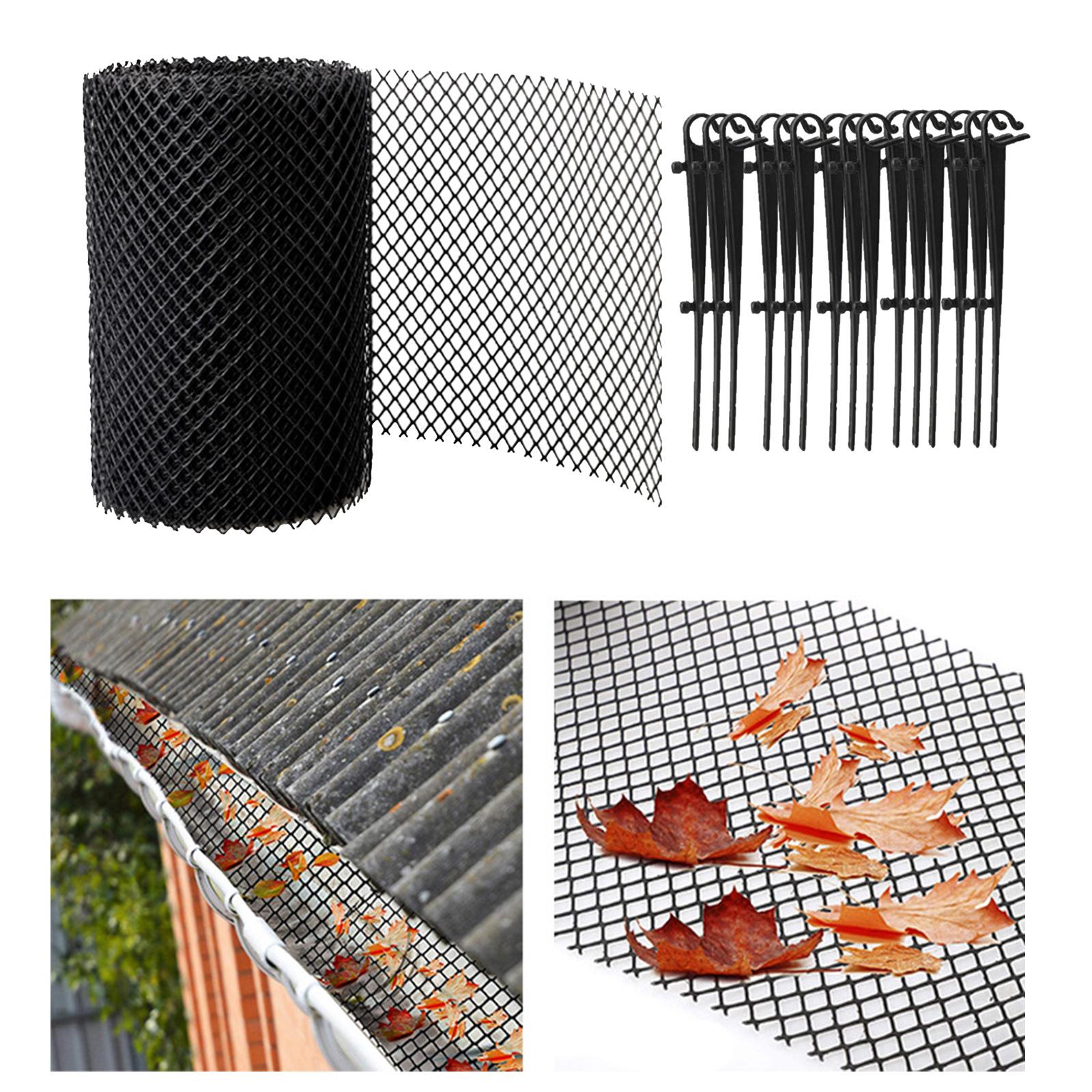 Gutter Guard Mesh Black Plastic Gutters Cover gutter leaf guard Easy Install Stop Gutter Drain Downspout Clogging from Debris