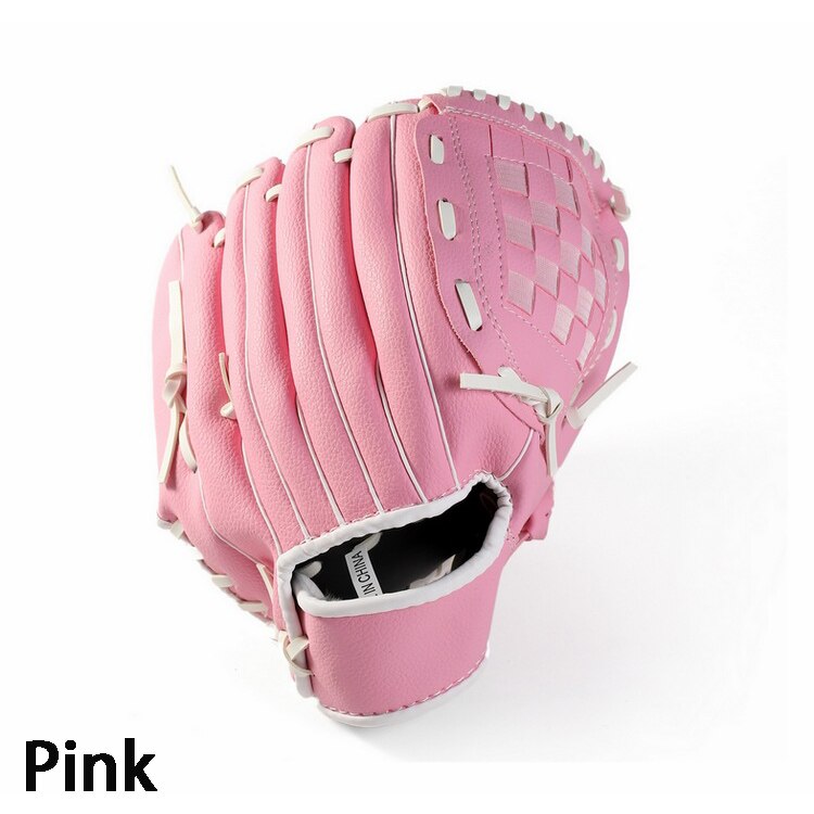 baseball glove leather Pitchers Infielder baseball gloves PU hand gloves for kids Teenager Adult: Pink / 10 inches