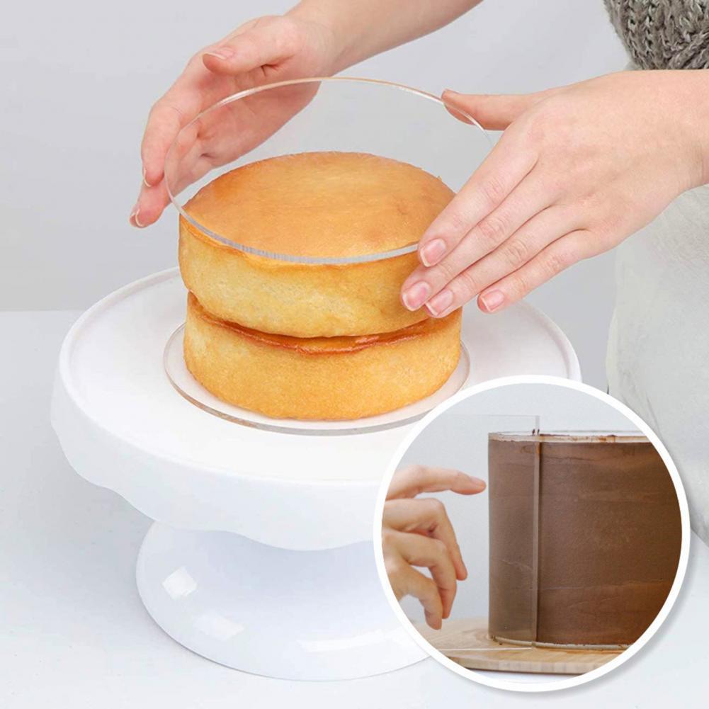 Acrylic 2Pcs Practical Homemade DIY Cake Base Round Cake Plates Non-Sticky for Baking