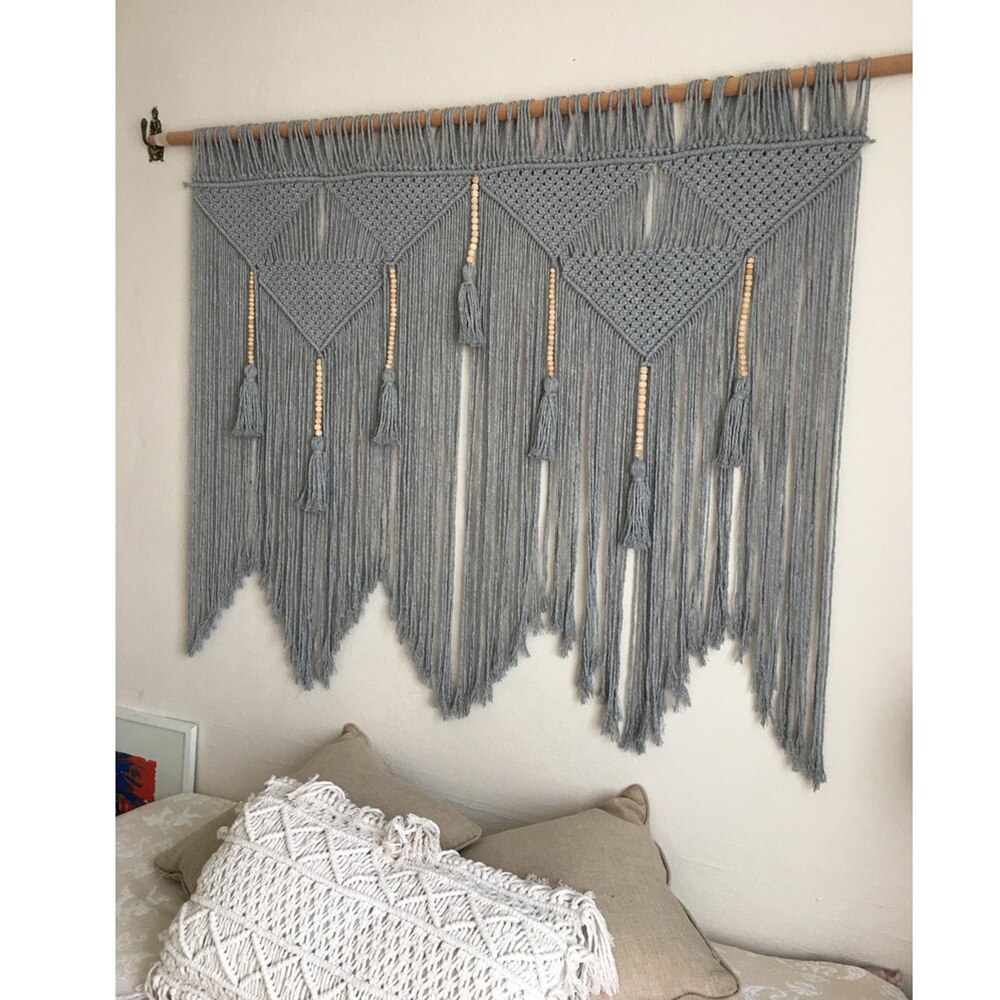 Macrame tecido parede pendurado boêmio boêmio quarto tapeçaria geométrica arte bonita apartamento dormitório decoração do quarto 100*120cm zm1031