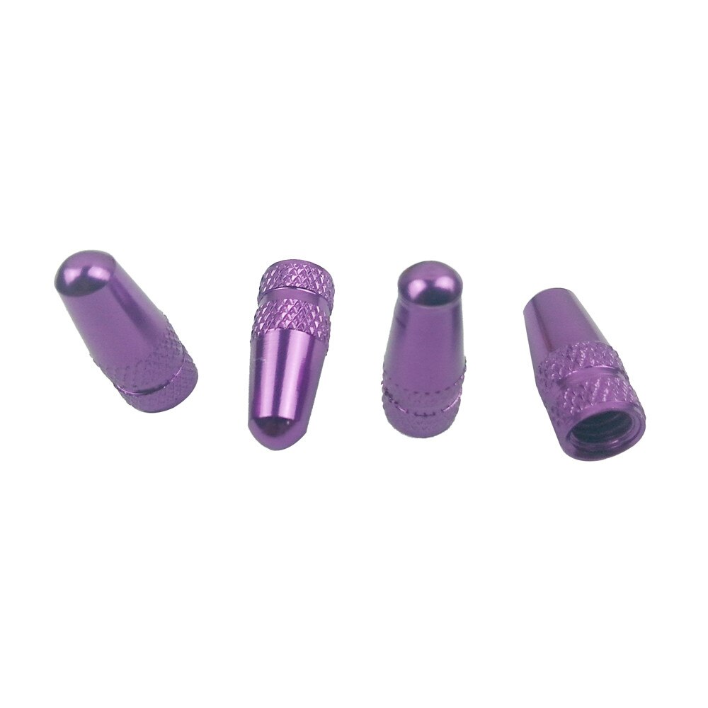 4Pc Aluminium Legering BicycleWheel Velg Tyre Stem Air Ventieldopjes Stofkap Geanodiseerd laagste prijs: Purple