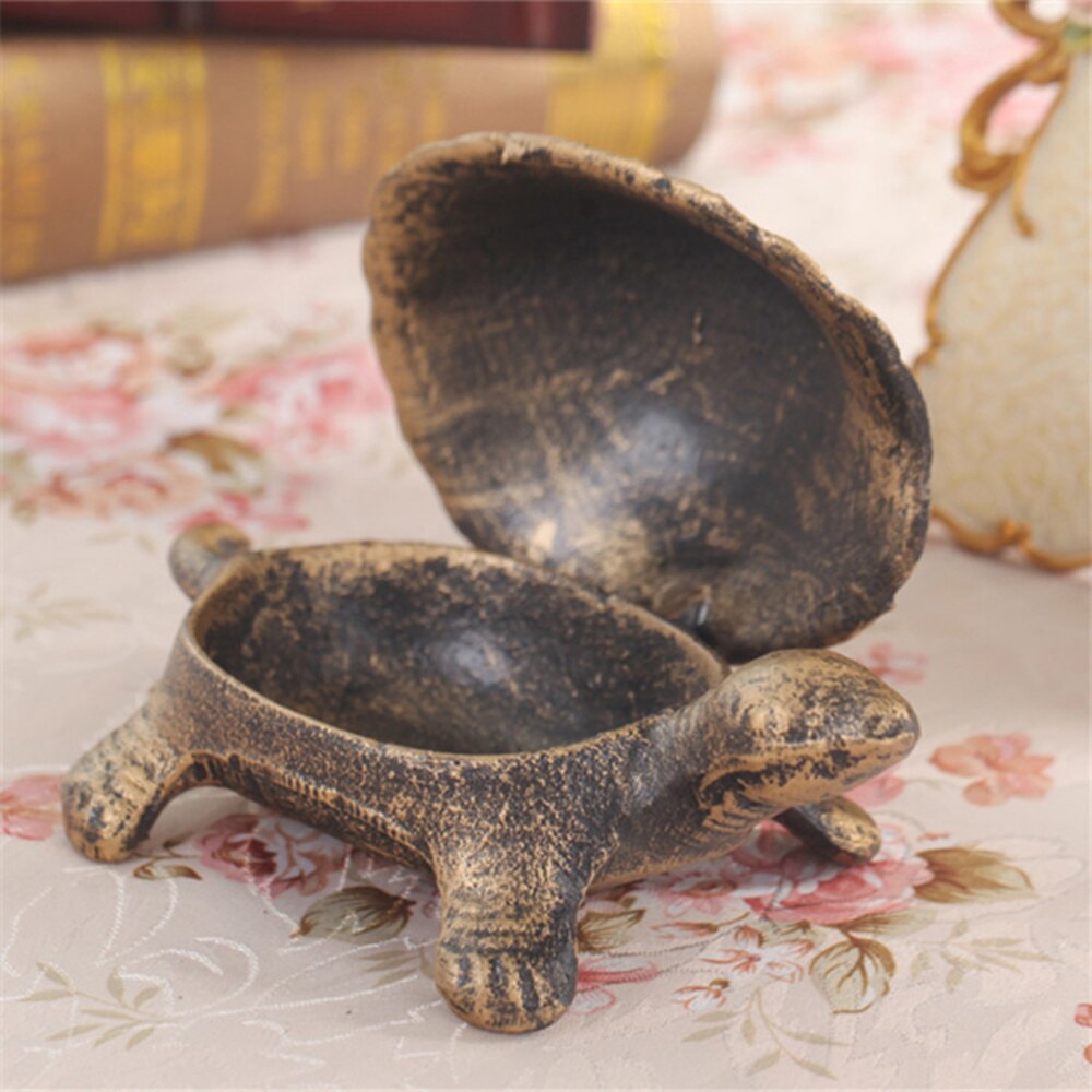 1PC Turtle Ashtray Crafts Cast-iron Metal Turtle Ashtray Decor Retro Turtle Ashtray Ornament Personality Turtle Ashtray