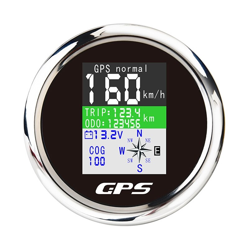 85Mm Smart Gps Snelheidsmeter Waterdicht Tft-scherm Digitale Toerenteller Kilometerteller Met Gps Antenne Voor Auto Boot Motorfiets