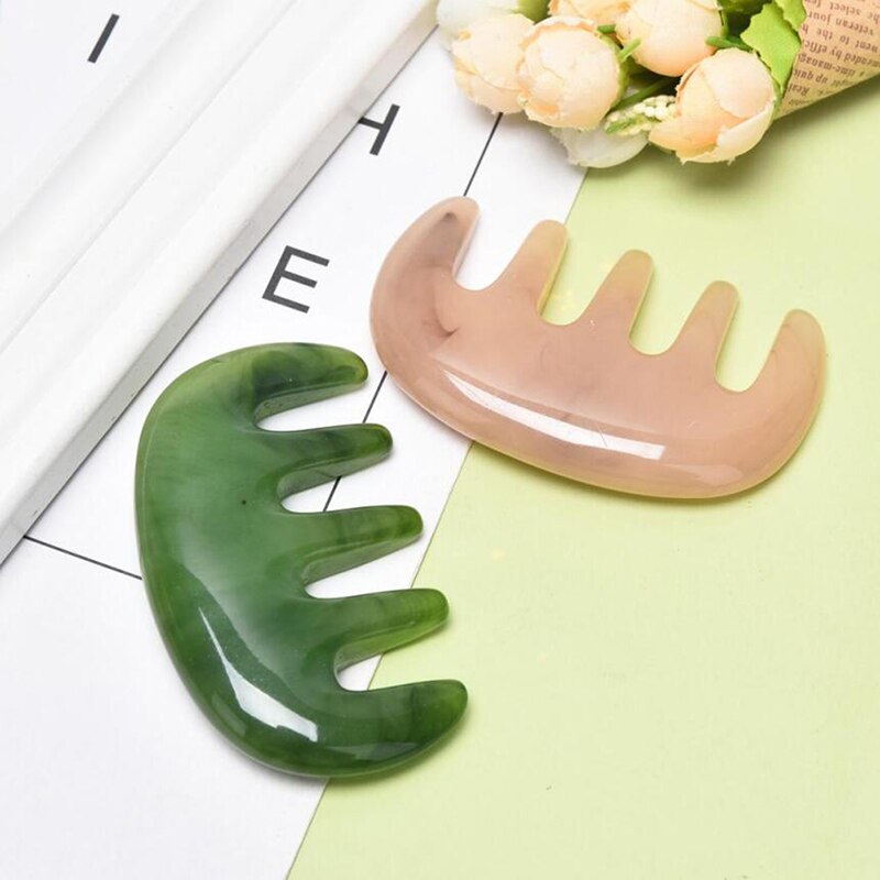 Y-shaped Natural Rose Quartz Jade Fork Massage Plate Nose Massage Acupuncture Face Lifting Stone Guasha Scraping Facial Gouache