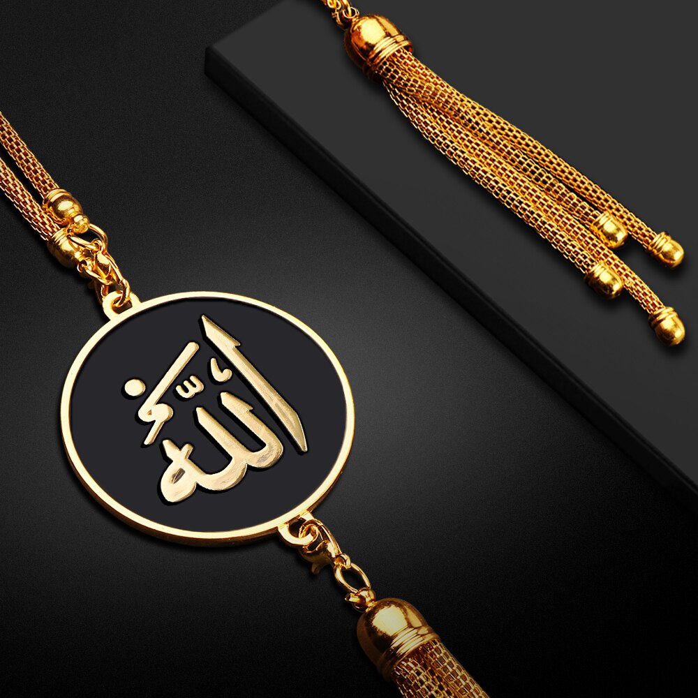 Bil interiør bakspejl arabisk guld-farve muslimsk islamisk gud allah indretning dekoration vedhæng ramadan auto accessorie