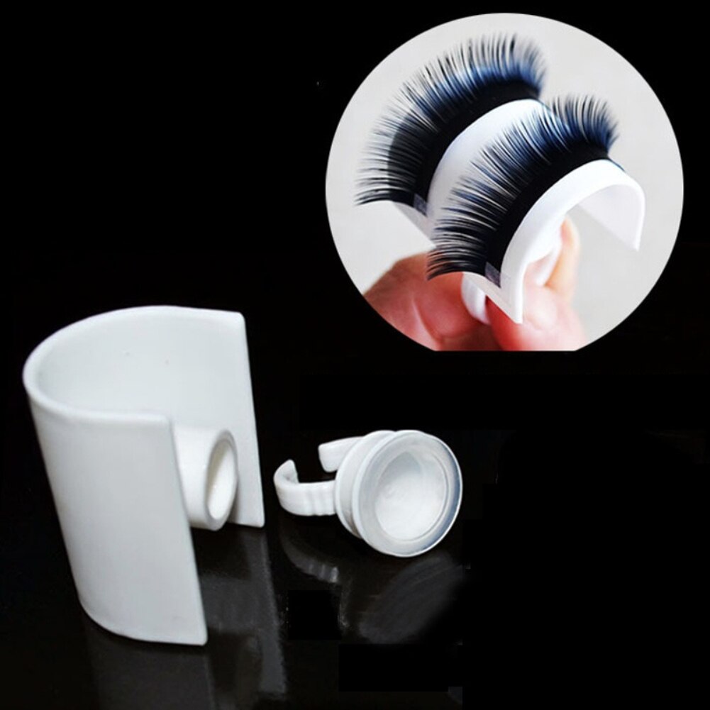 Professionelle U bilden Ring Streifen Falsche Wimpern Verlängerung Palette Kleber Halfter einstellen Finger Werkzeug machen-hoch Liefert mehrere wimpern zu