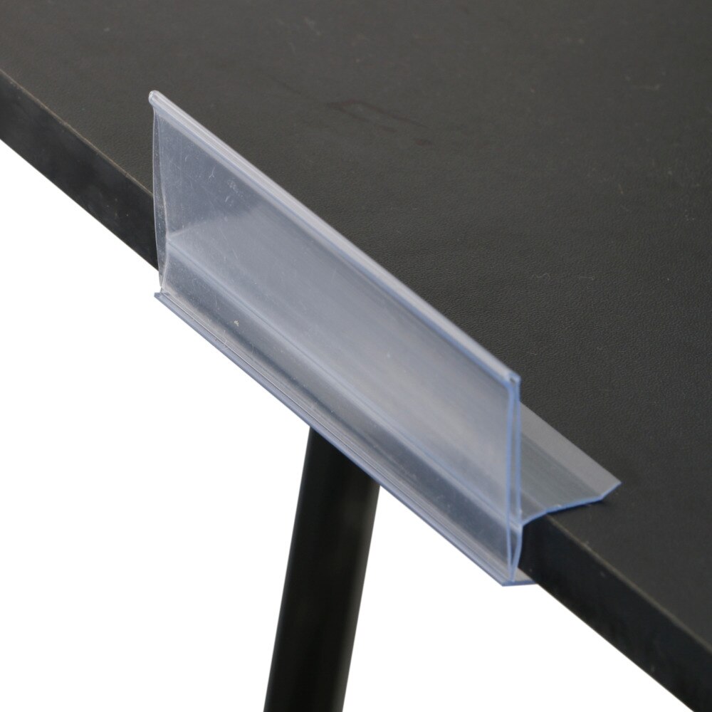 Gondola &amp; Wood Shelf Mount Clip on Ticket Channel Data Label Strip Upc Holder Clear