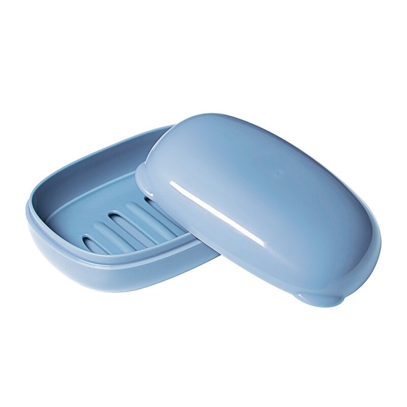 Portable Soap Box Travel Waterproof Soap Holder With Lid Eco-friendly Soap Dish Plastic Bathroom Soap Drain Tray Containe: H